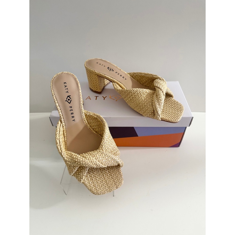 NEW Katy Perry The Tooliped Twisted Natural Slip On Sandal 9.5M/39.5